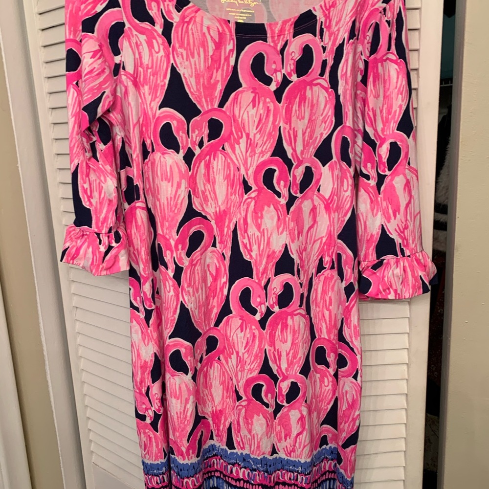 Lilly Pulitzer flamingo dress size large